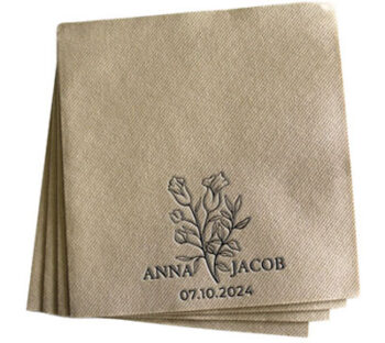 Pebble-Stone-Wedding-Flower-Airlaid-Napkins