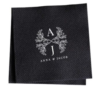 Flowers Initials Wedding Napkins