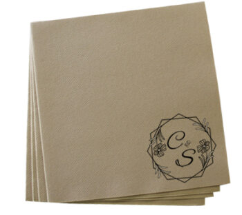 Grande 40cm X 40cm Elegant Flower Printed Wedding Napkins