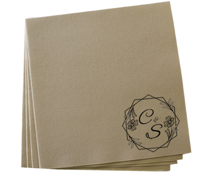 Grande 40cm X 40cm Elegant Flower Printed Wedding Napkins