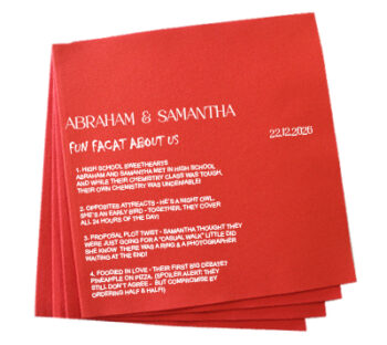 Fun Facts wedding napkins